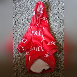 Dior Red Pet Hoodie